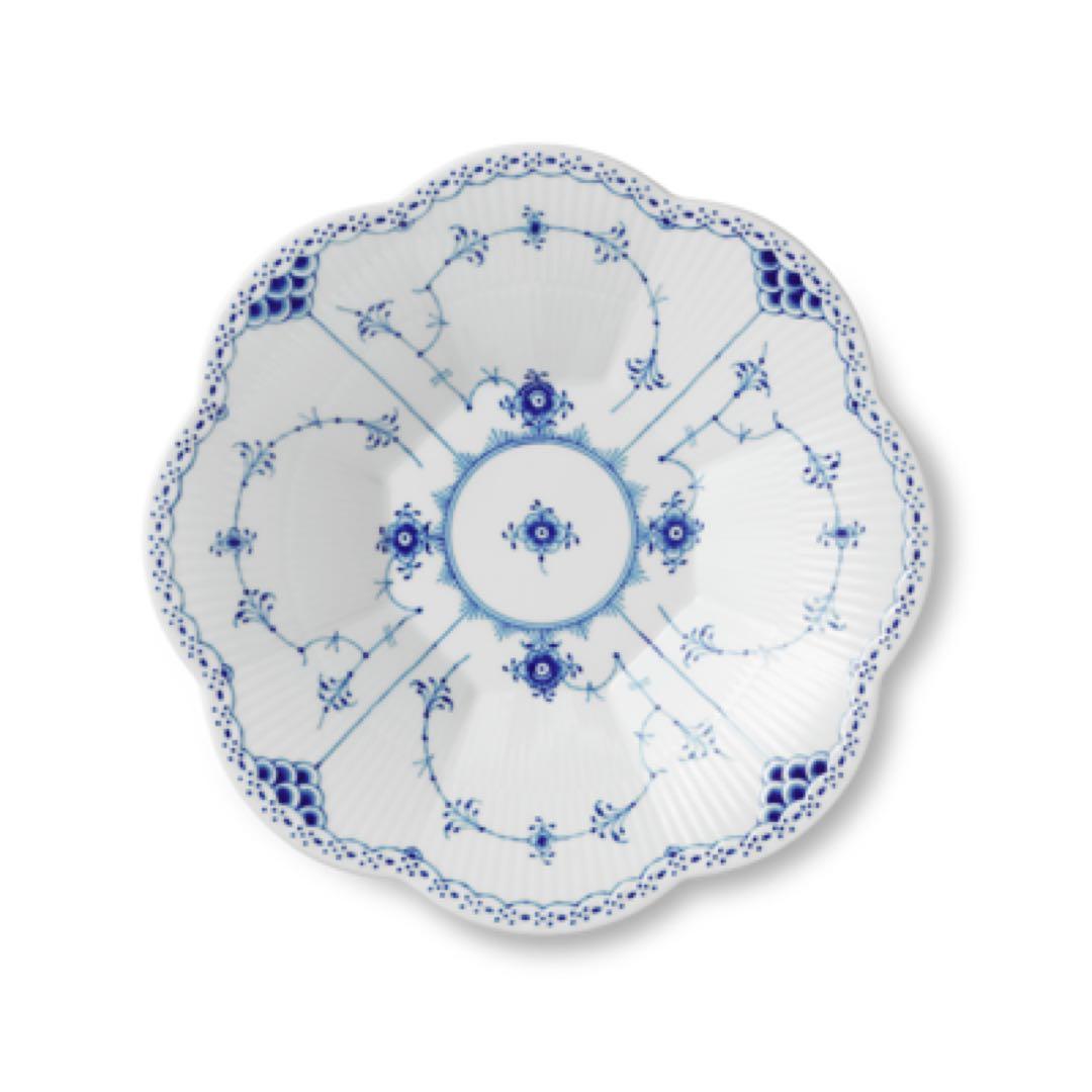 新品！ロイヤルコペンハーゲン / ブルーフルーテッドハーフレースペタルボウル