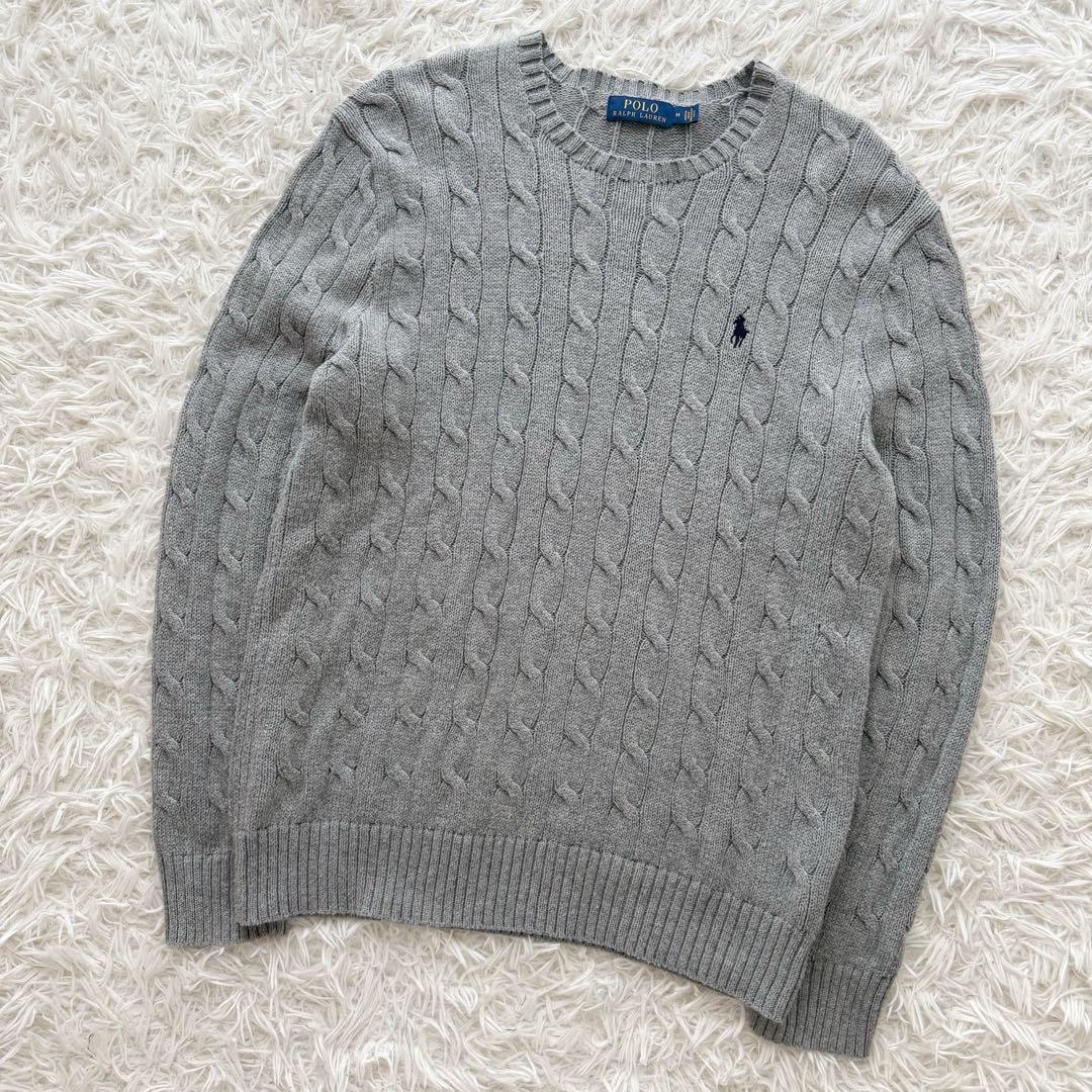 現行タグ⭐︎POLO RALPH LAUREN ケーブルニットセーター グレー⑥
