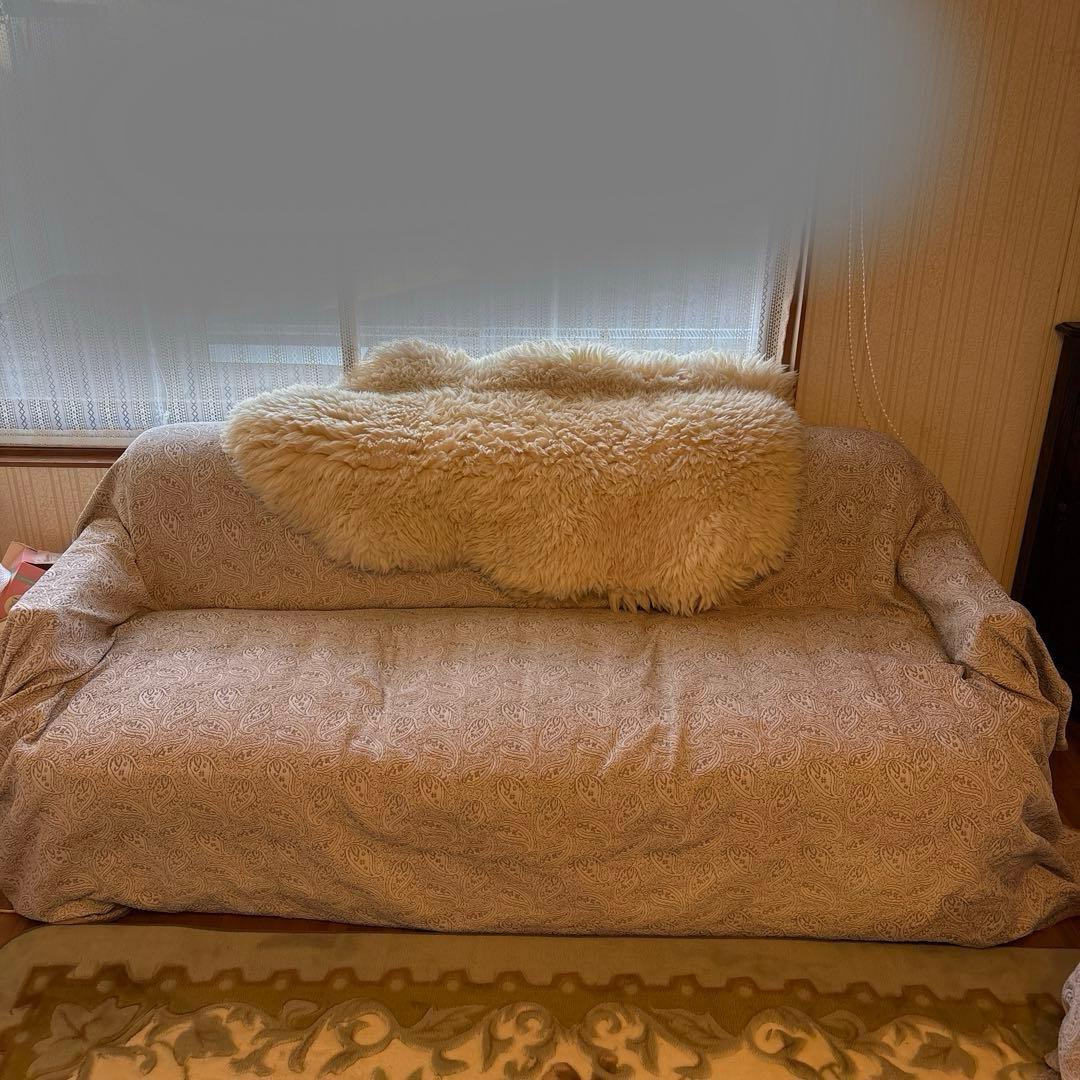 ③美品！昭和レトロ マルニ木工3人掛けソファ ビンテージ オールド コーデュロイ