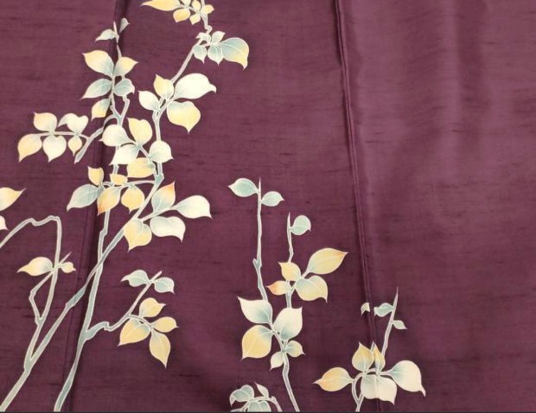 着物リメイク訪問着　枝花文　正絹から作務衣　長身の方でも股下75センチまで可能