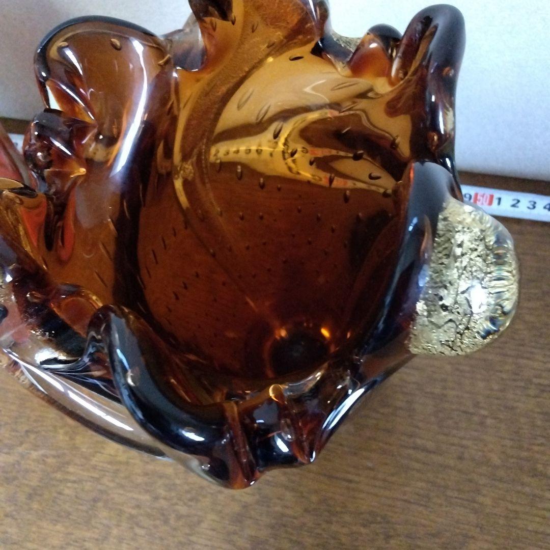 岩田藤七　 　金箔入り　　花瓶　花入　吹き硝子