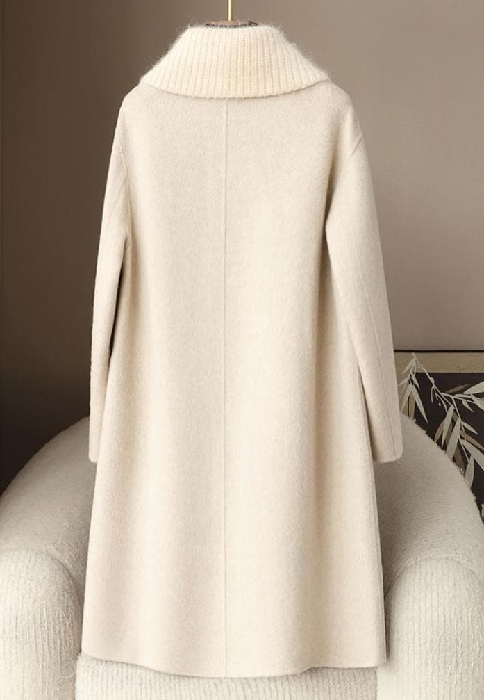 新品☆優しい雰囲気のカシミヤ混ウール ロングコート レディースロングコート