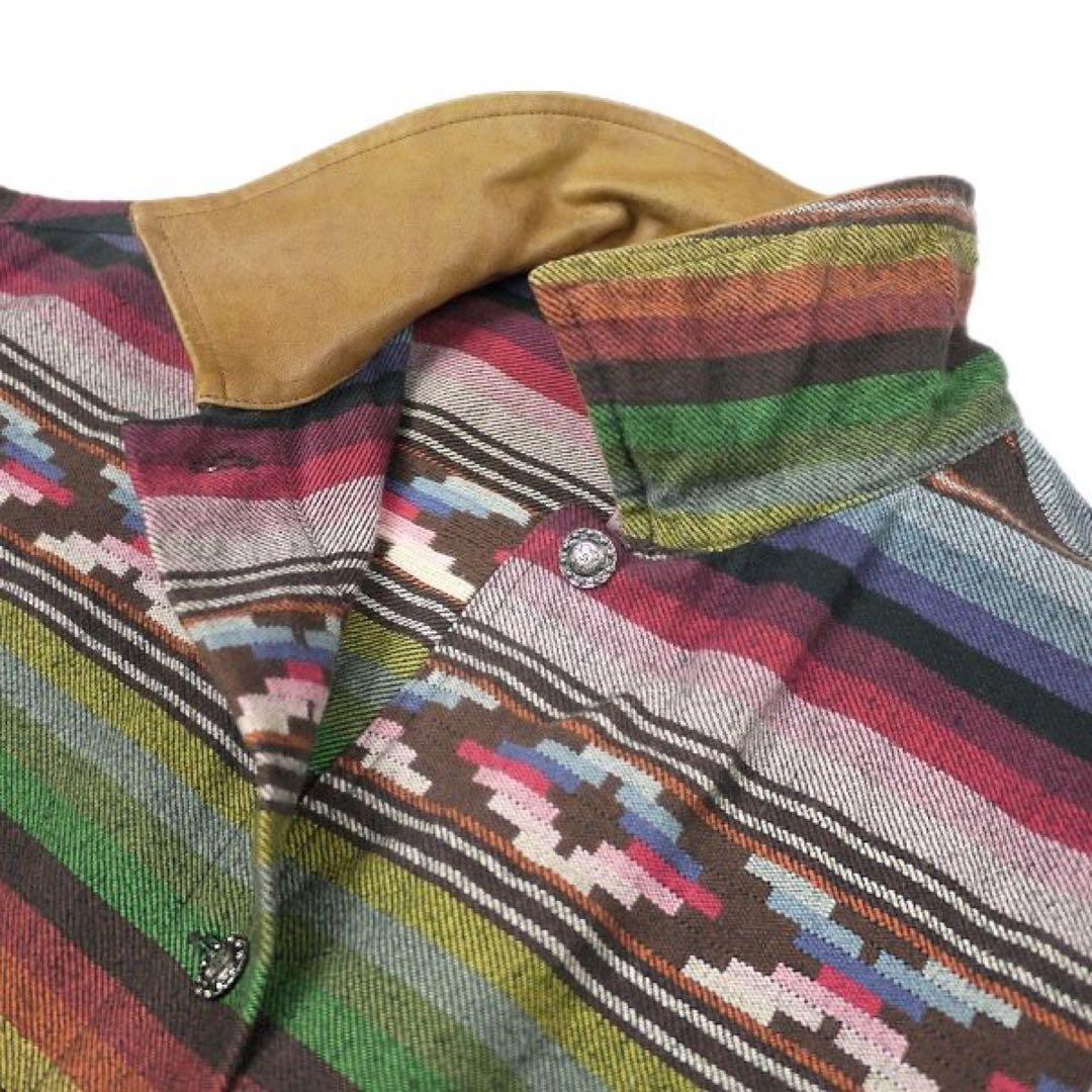 ビンテージ ネイティブ メキシカン ラグ ジャケット カバーオール レザー 古着