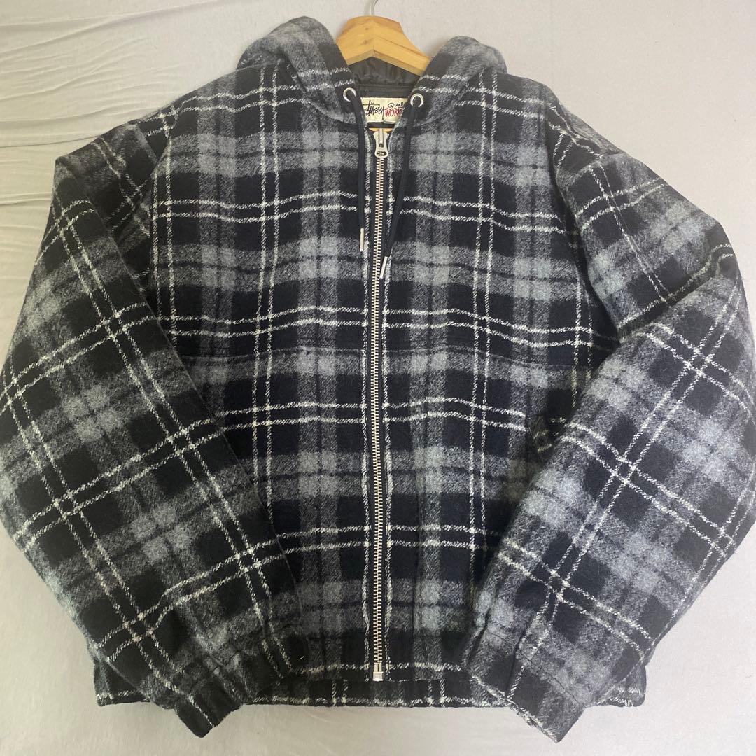ジャケット・アウター STUSSY WORK JACKET WOOL PLAID