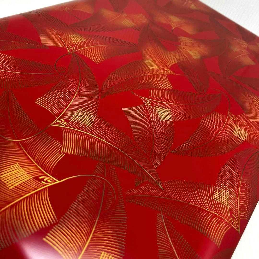 新品未使用 輪島塗 沈金 漆器 文庫 文箱 霧箱 説明書 箱 伝統工芸 赤