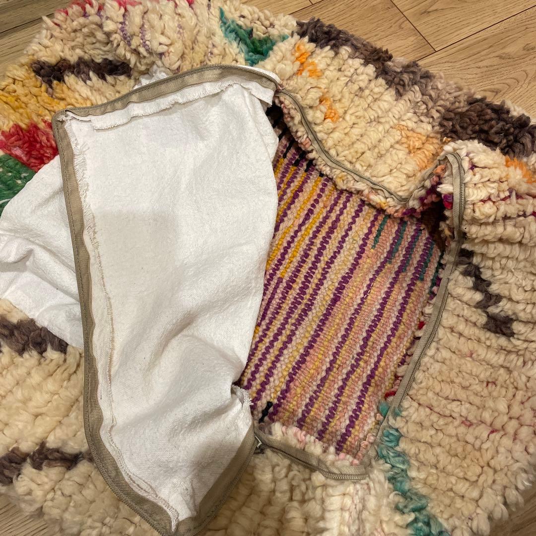 ★未使用 モロッコ プフ pouf アジラル　オットマン クッションラグ