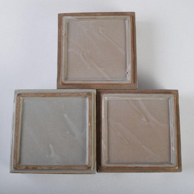 和食器　袖師焼　四代　尾野晋也作　呉須文　重箱　共布共箱　V　8774