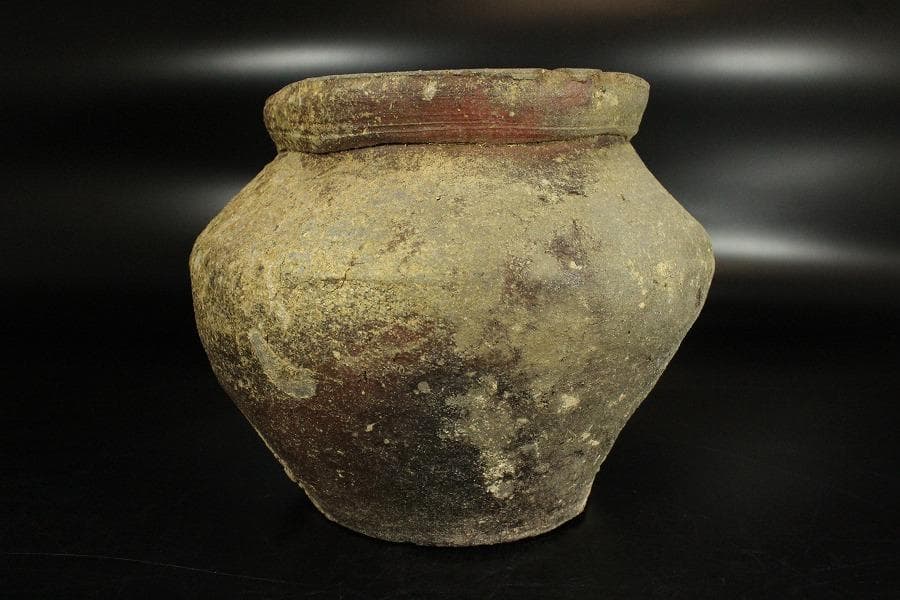 古備前 壷 時代物 窯印 自然釉 φ19.5cm(K-YC392)