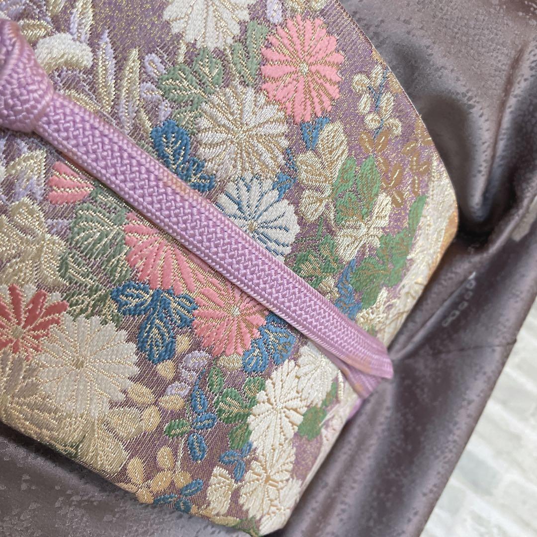 訪問着　フルセット　雪輪　松と梅　鹿の子絞り　金彩加工　手刺繍　着物　Q5