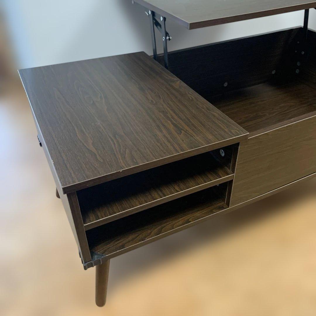 リフトトップローテーブル ダークブラウン