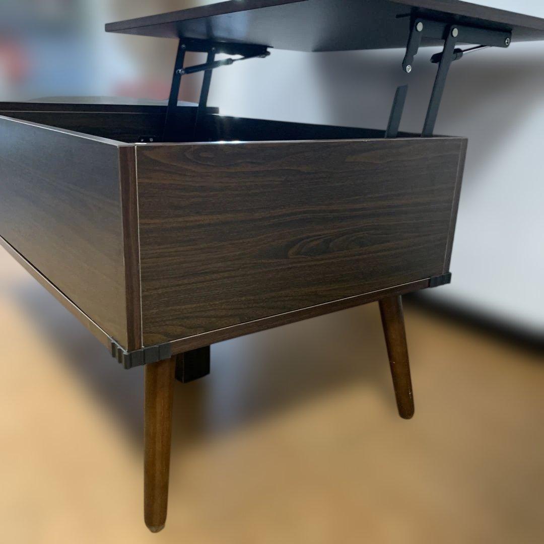 リフトトップローテーブル ダークブラウン