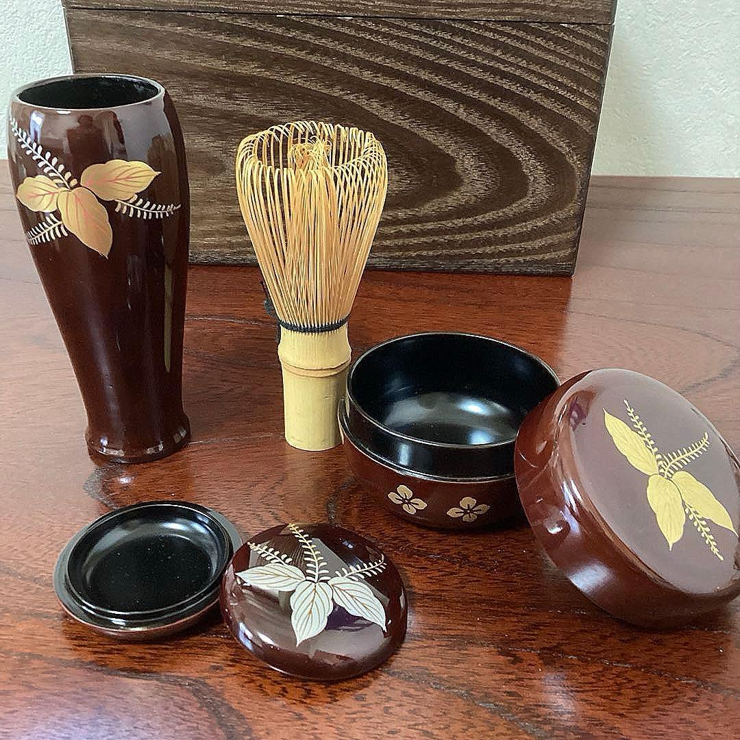 茶道具　指物師 仙水正之作 桑茶箱　茶箱手前セット
