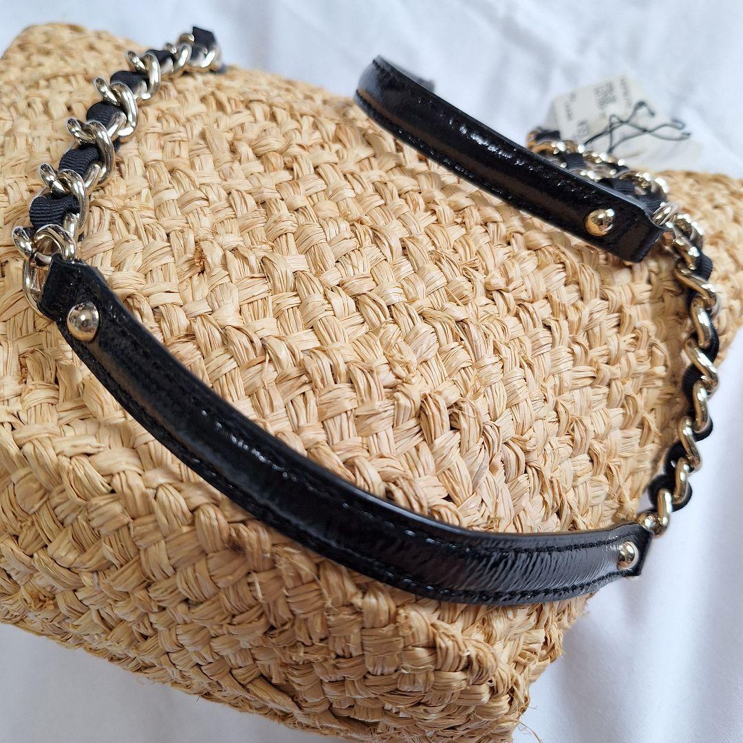 【新品未使用】kate spadeケイトスペード カゴバッグ リボン チェーン