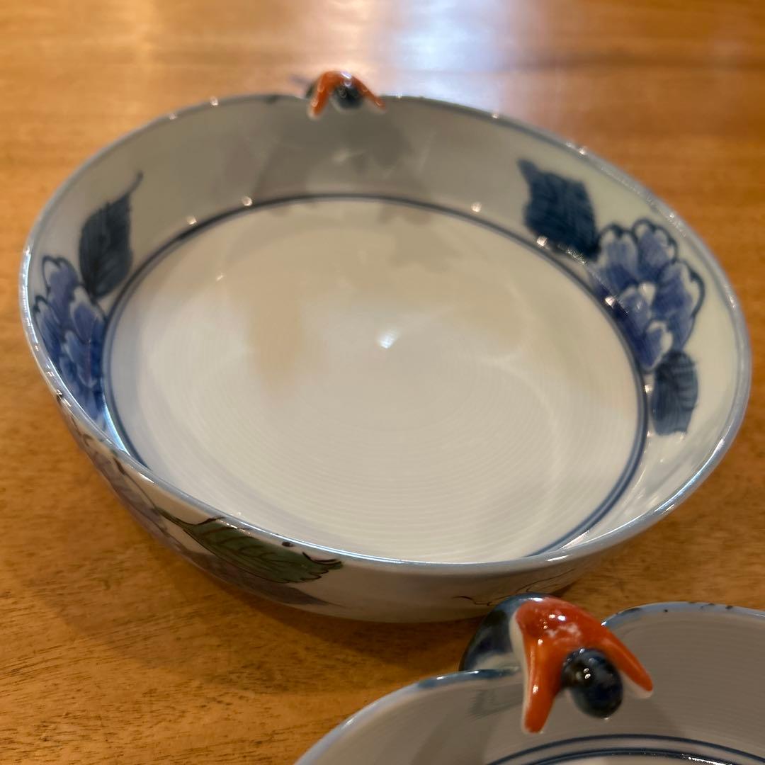 波佐見焼　林九郎窯　一閑人　絵変わり　平鉢　二枚　希少