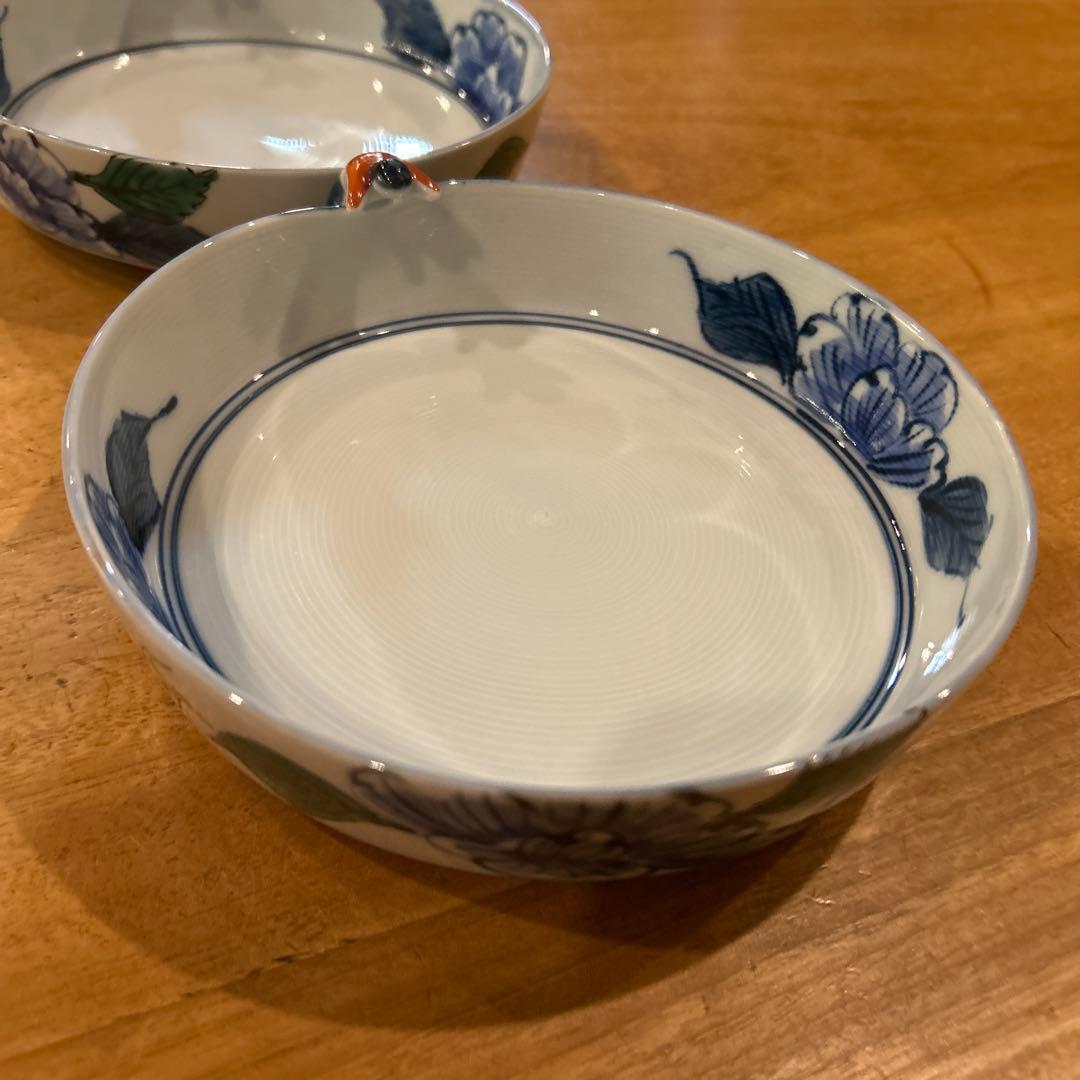 波佐見焼　林九郎窯　一閑人　絵変わり　平鉢　二枚　希少