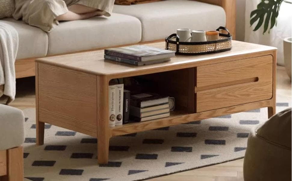 北米産オーク無垢材 組立不要 センターテーブル 幅100cm J04CT01_1