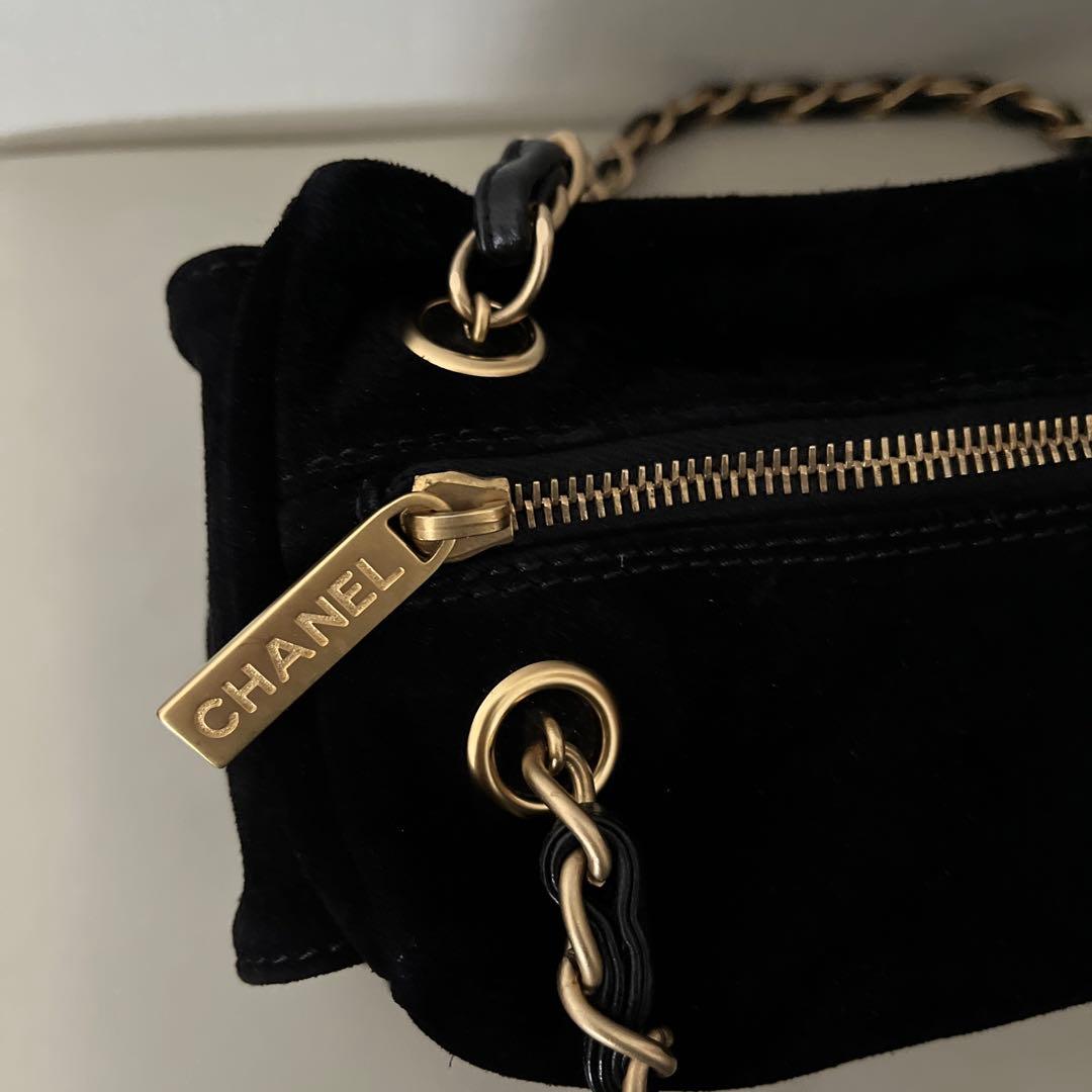 美品！シャネル　チェーンショルダーバッグ　バックスキン　ブラック