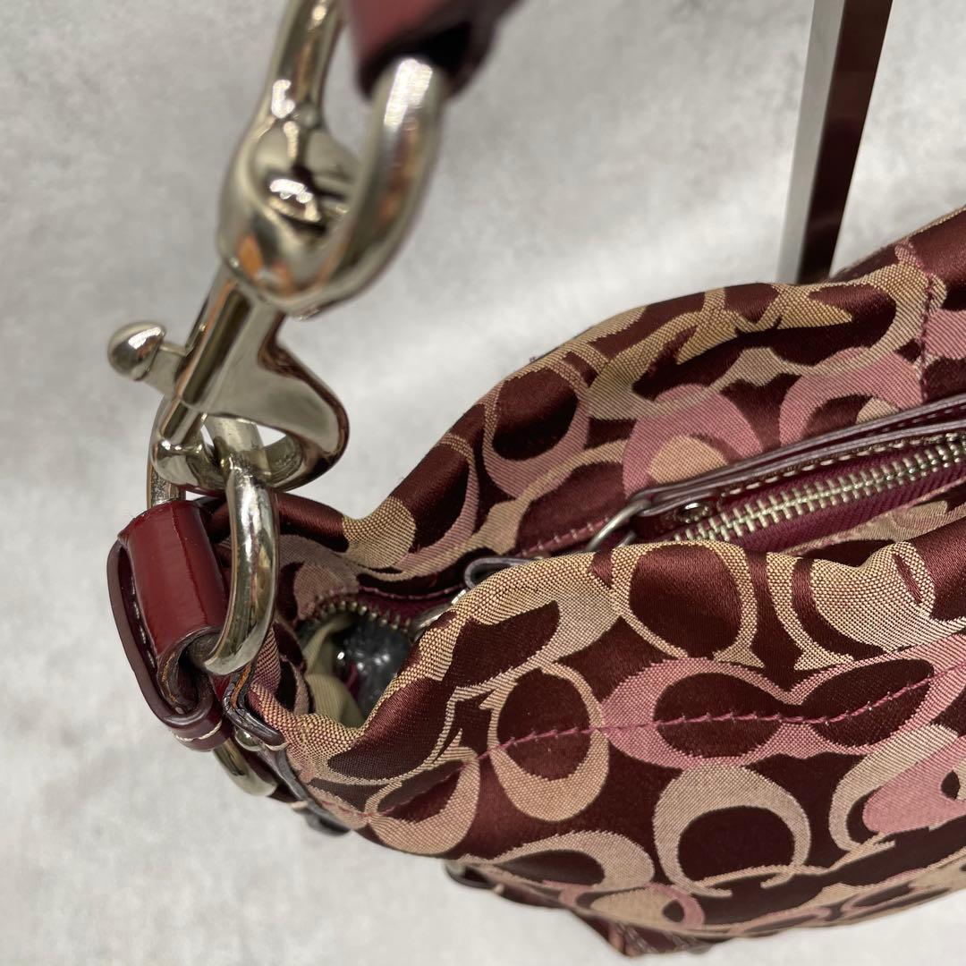 良品✨コーチ ワンショルダーバッグ キャンバス×レザー 肩掛け ターンロック