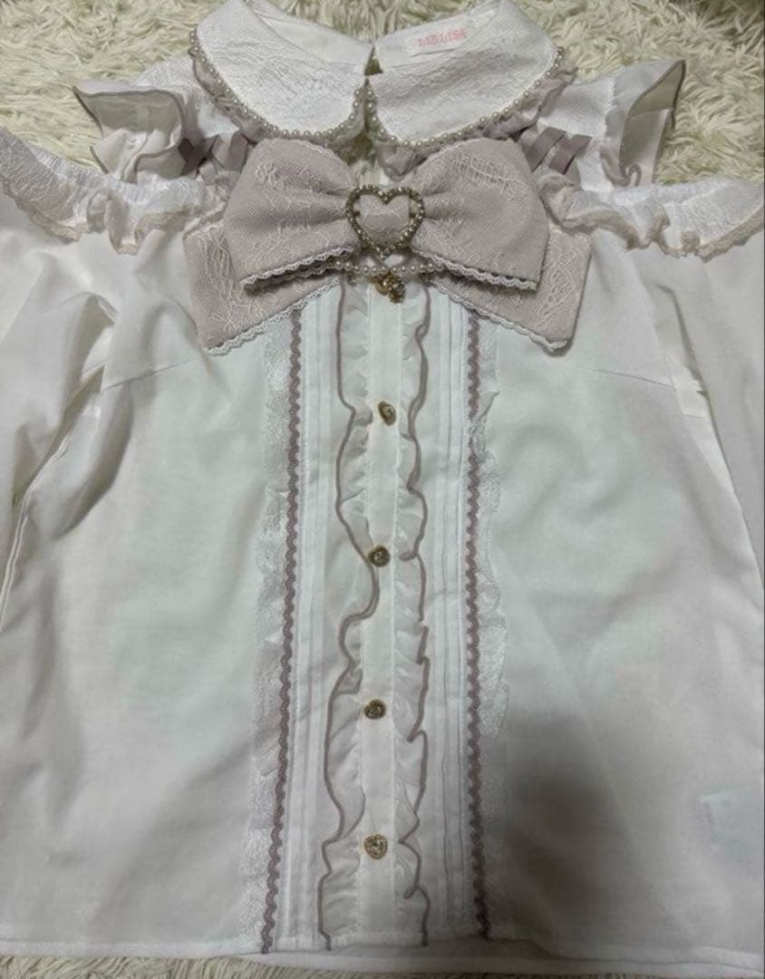 リズリサ lizlisa BIGリボンオープンショルダーブラウス　長袖