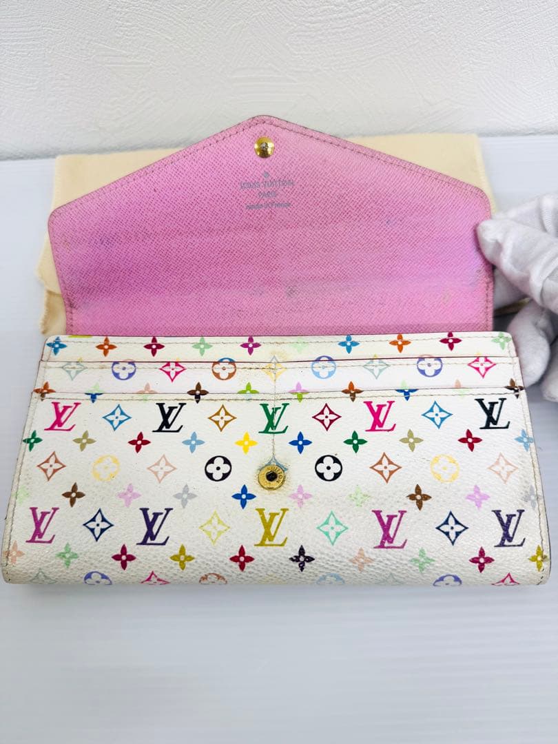 LOUIS VUITTON マルチカラー 長財布 ホワイト 箱袋付