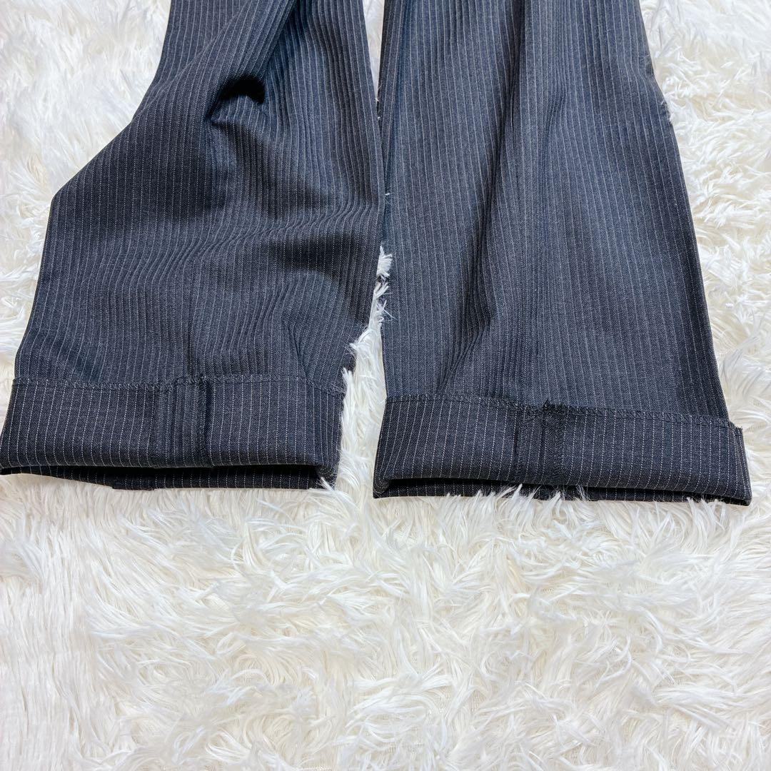【新品】ORIHICA グレー ストライプ ビジネススーツ AB7 XL相当