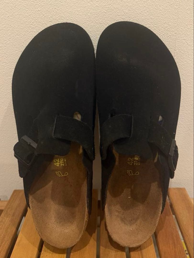 BIRKENSTOCK ボストン ブラック スエード 42/270