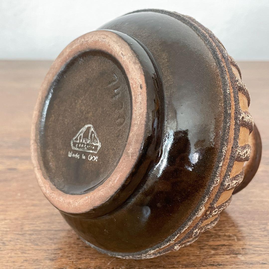 【東ドイツ Strehlaの花瓶】ミッドセンチュリー Fat lava 300