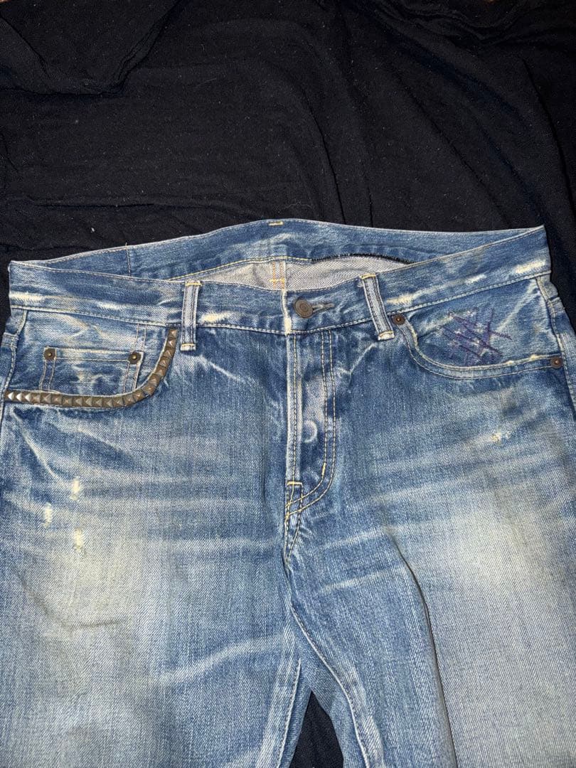 hysteric glamourライトブルーダメージデニムパンツ