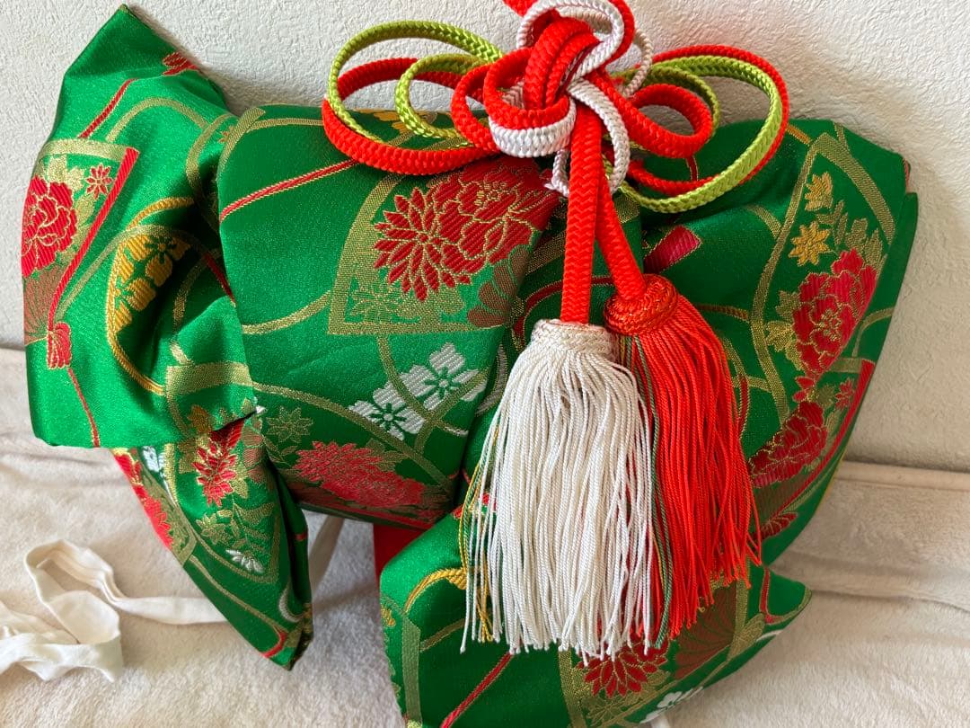 c*u様 美品 ７歳 七五三 お着物セット 作り帯 バッグ 草履 帯揚げ しごき