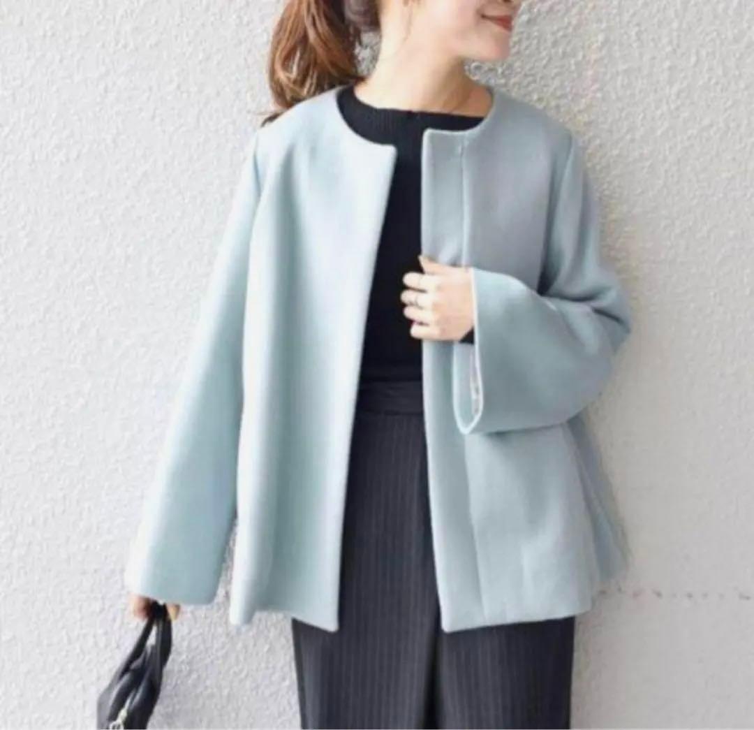 【専用】SHIPS ノーカラー ショート コート　Mの方も大丈夫です