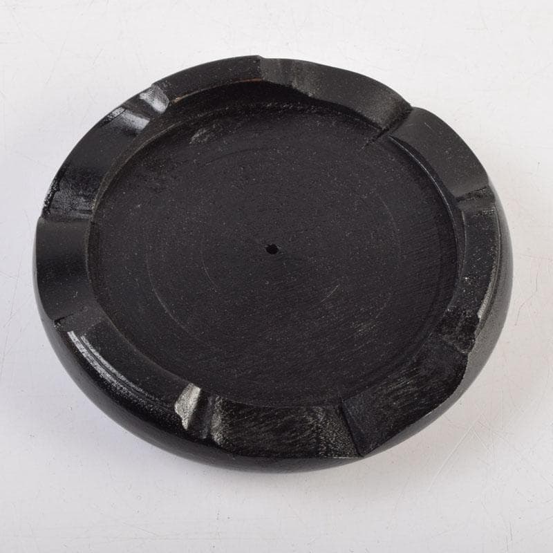 七宝焼　岡田泉作　赤透釉　梅文瓶　花瓶　唐木台付　共箱　V　9133