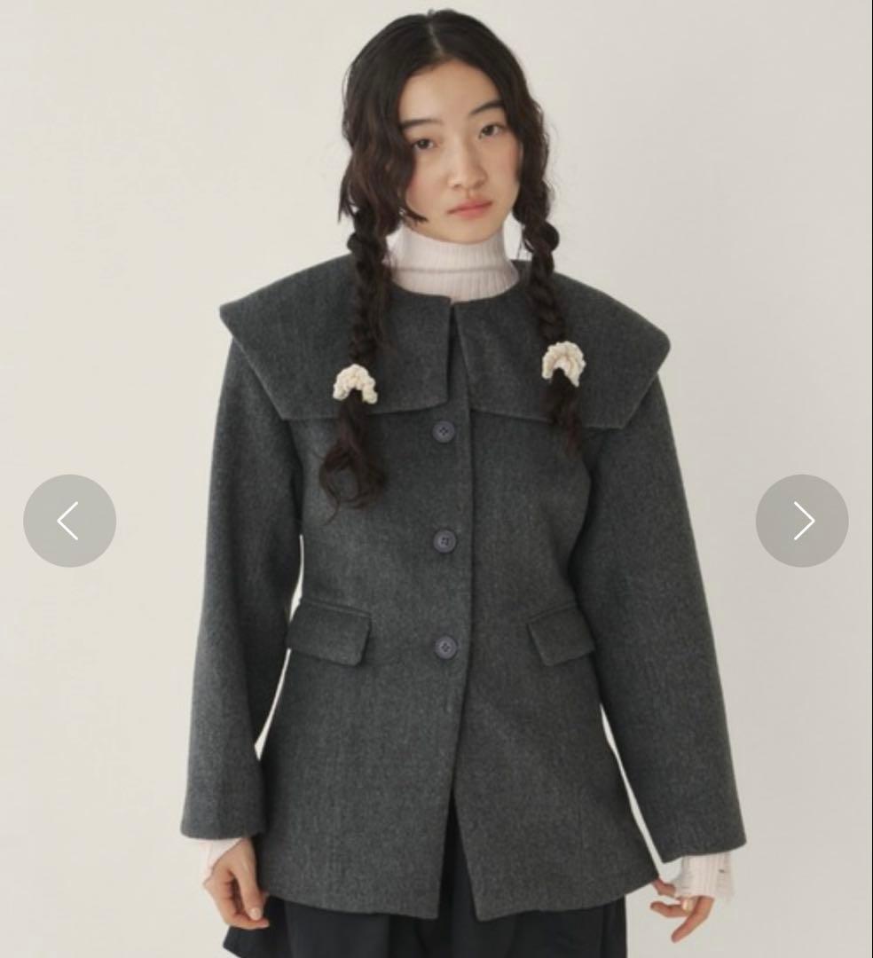 GIUNON giunon ジウノン ビッグカラーコート チャコールグレー