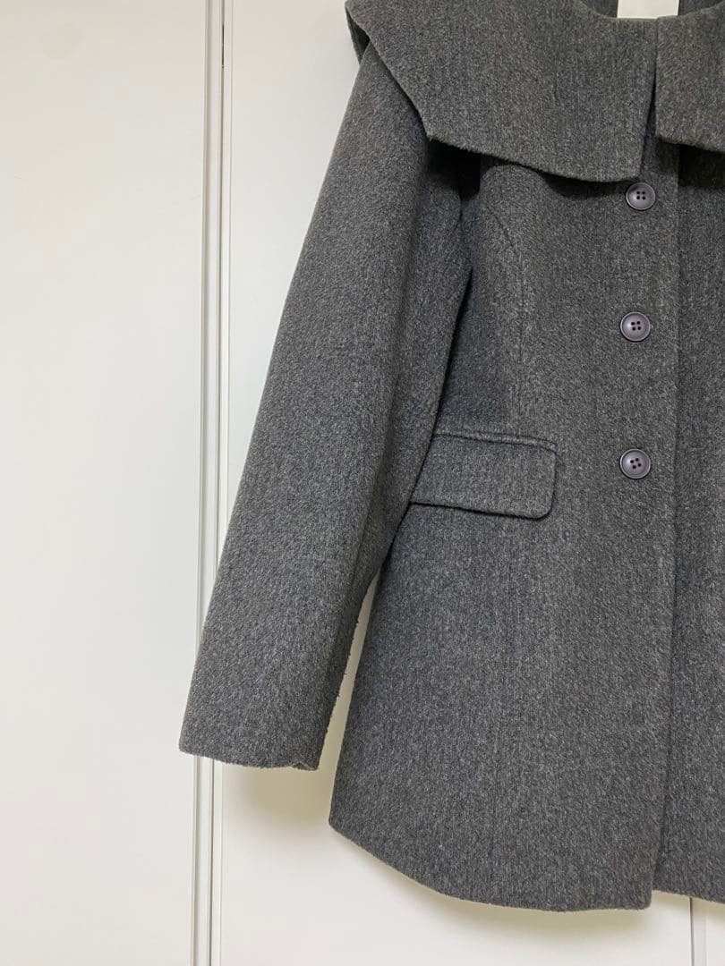 GIUNON giunon ジウノン ビッグカラーコート チャコールグレー