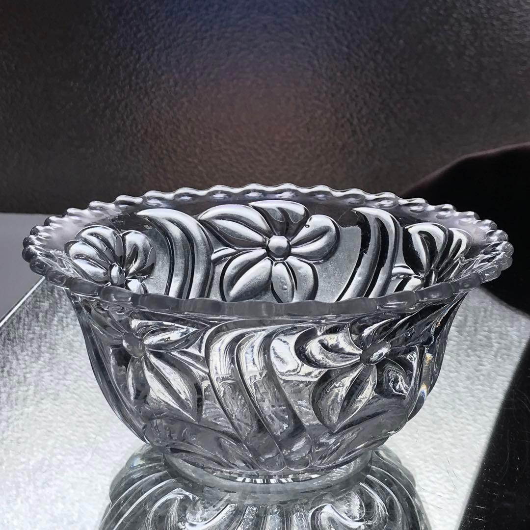 可愛らしい♡稀少★オールドサンルイSaint Louisクリスタルボウル★スミレ