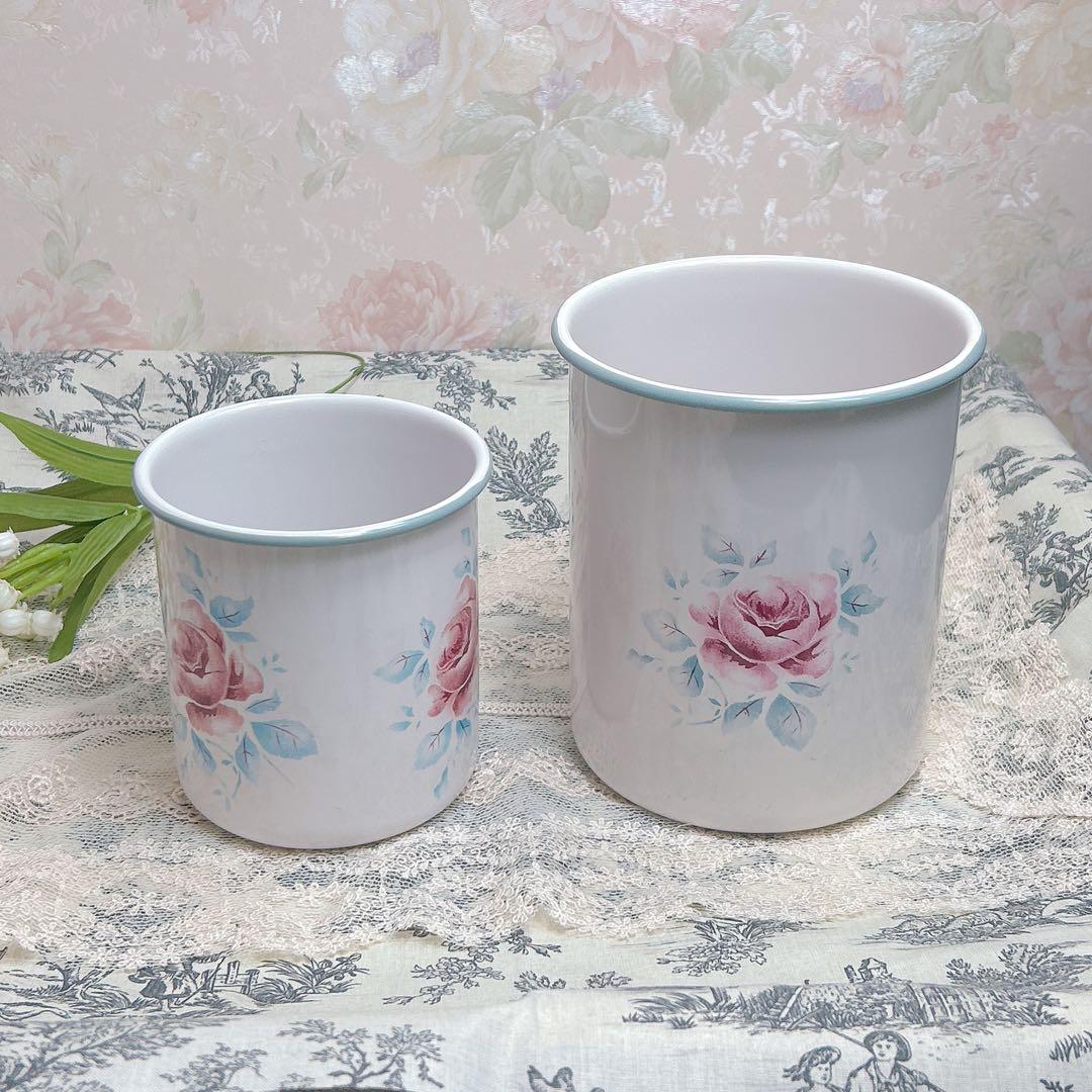 レア❣️imane ア ターブル ツールススタンド2個セット琺瑯 バラ雑貨 イマン