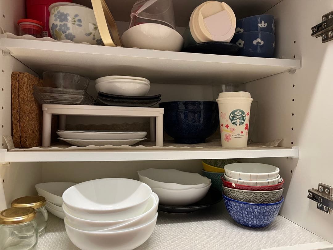 ホワイト 食器棚 中型