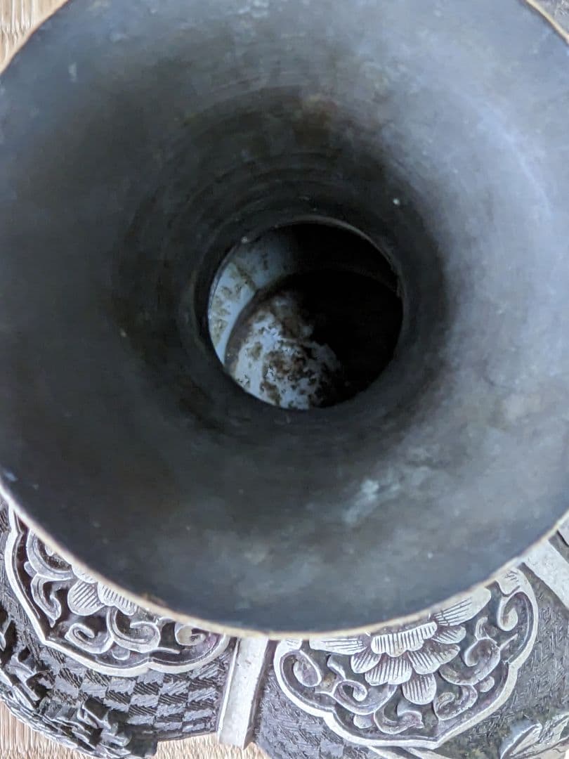 ♦ 中国美術工芸品 阿古陀形 四季花卉図文 瓶 置物飾り オブジェ 骨董品