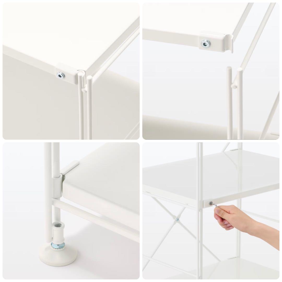 【良品】 無印良品 スチールユニットシェルフ スチール棚セット 中 ライトグレー