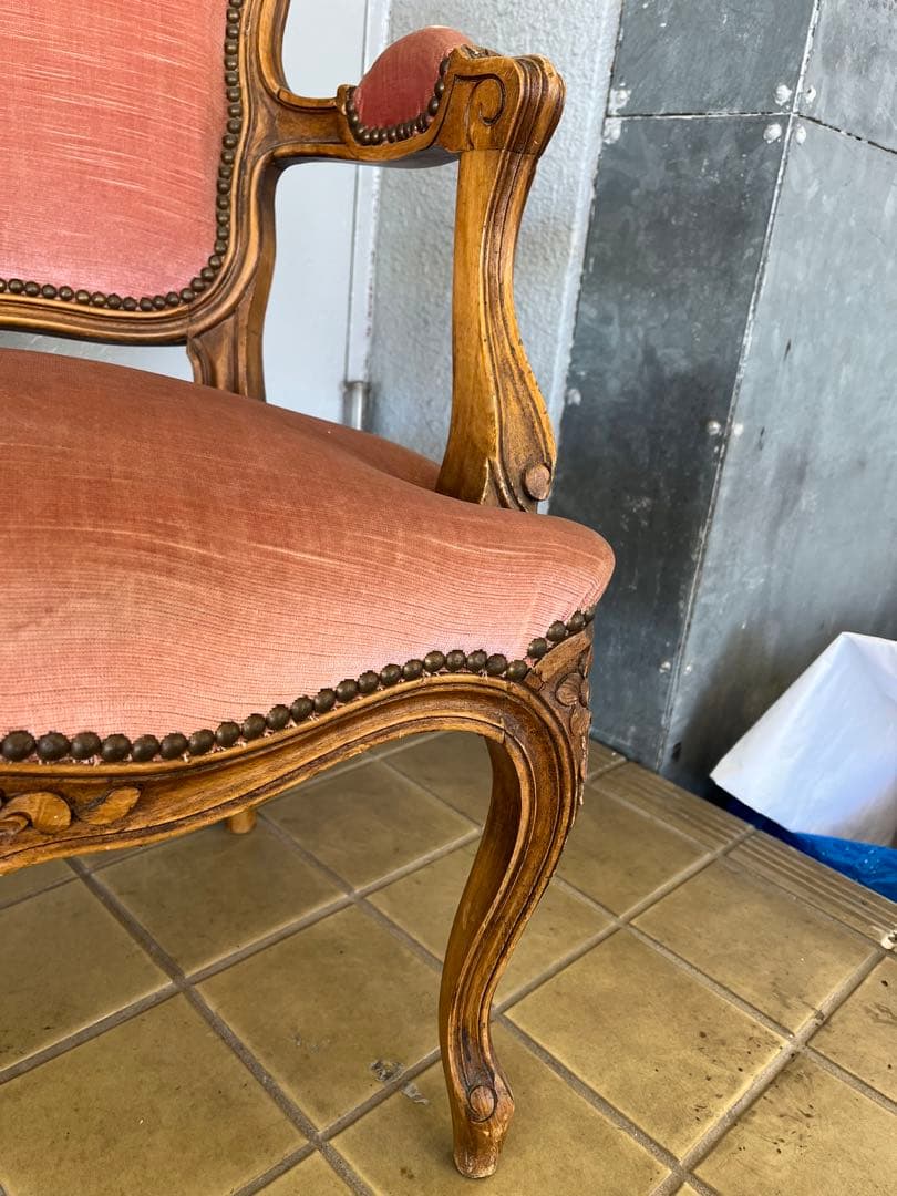 フランスアンティーク ファブリックチェア