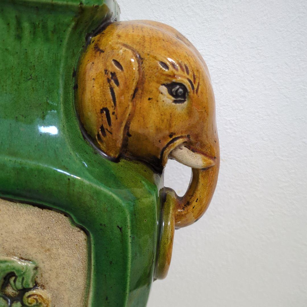 三彩象双耳象蓋餅壺 唐三彩 242