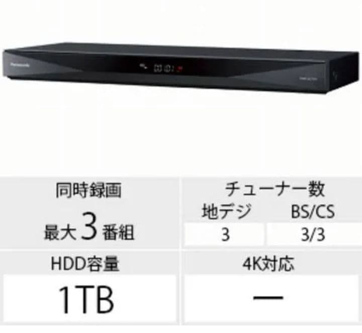 Panasonic DIGA ブルーレイレコーダー　DMR-2TC101