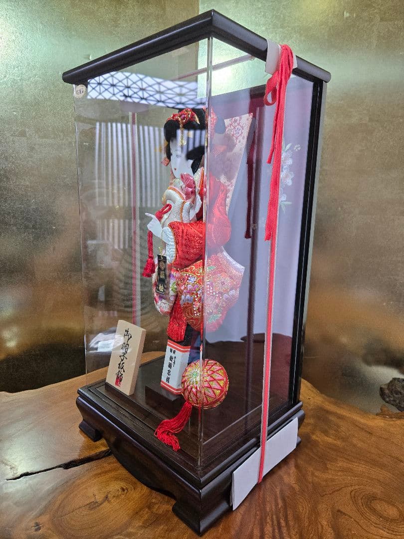 【一点限り】正月飾り　羽子板　ケース飾り　H50