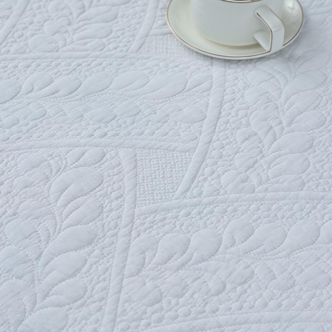 キルトベッドカバー3点セット綿マルチカバー キルティング 164白