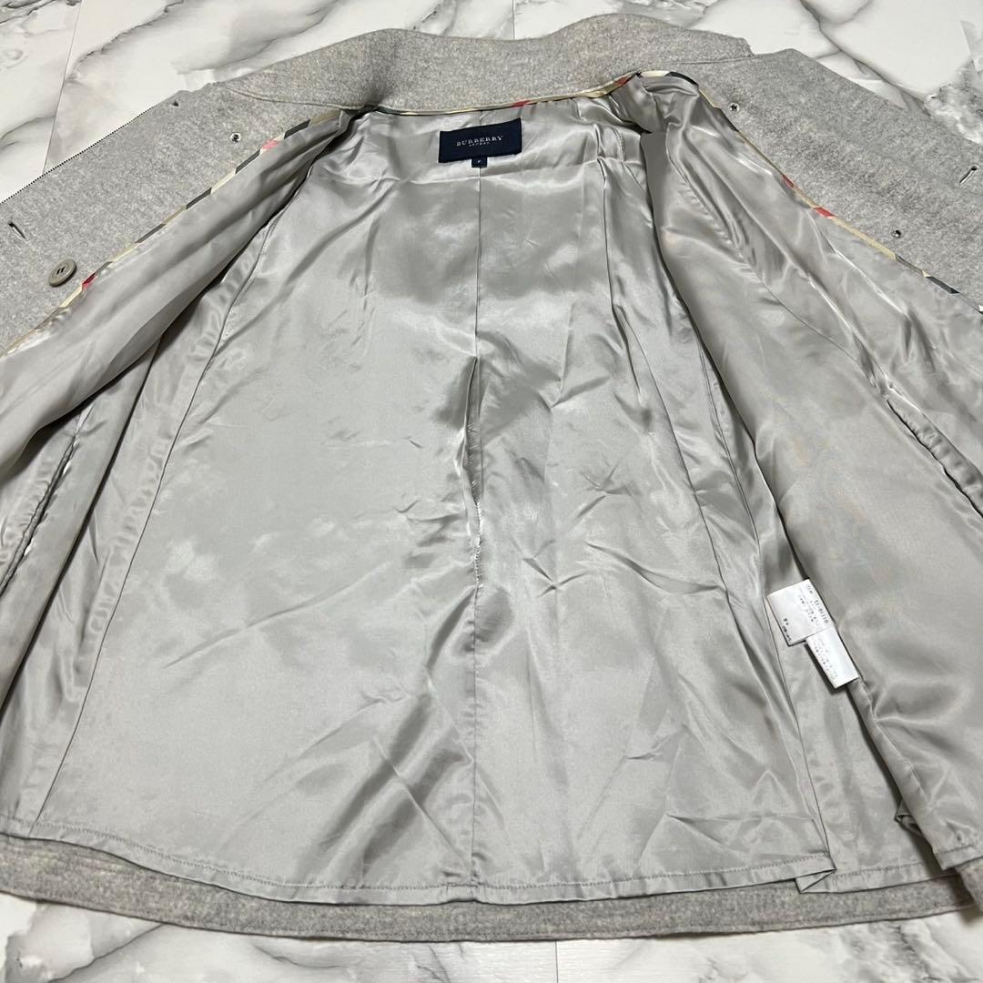 【美品】バーバリーロンドン　ケープコート　ポンチョ　ウール　Aライン　フリー