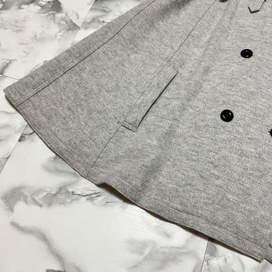 【美品】バーバリーロンドン　ケープコート　ポンチョ　ウール　Aライン　フリー