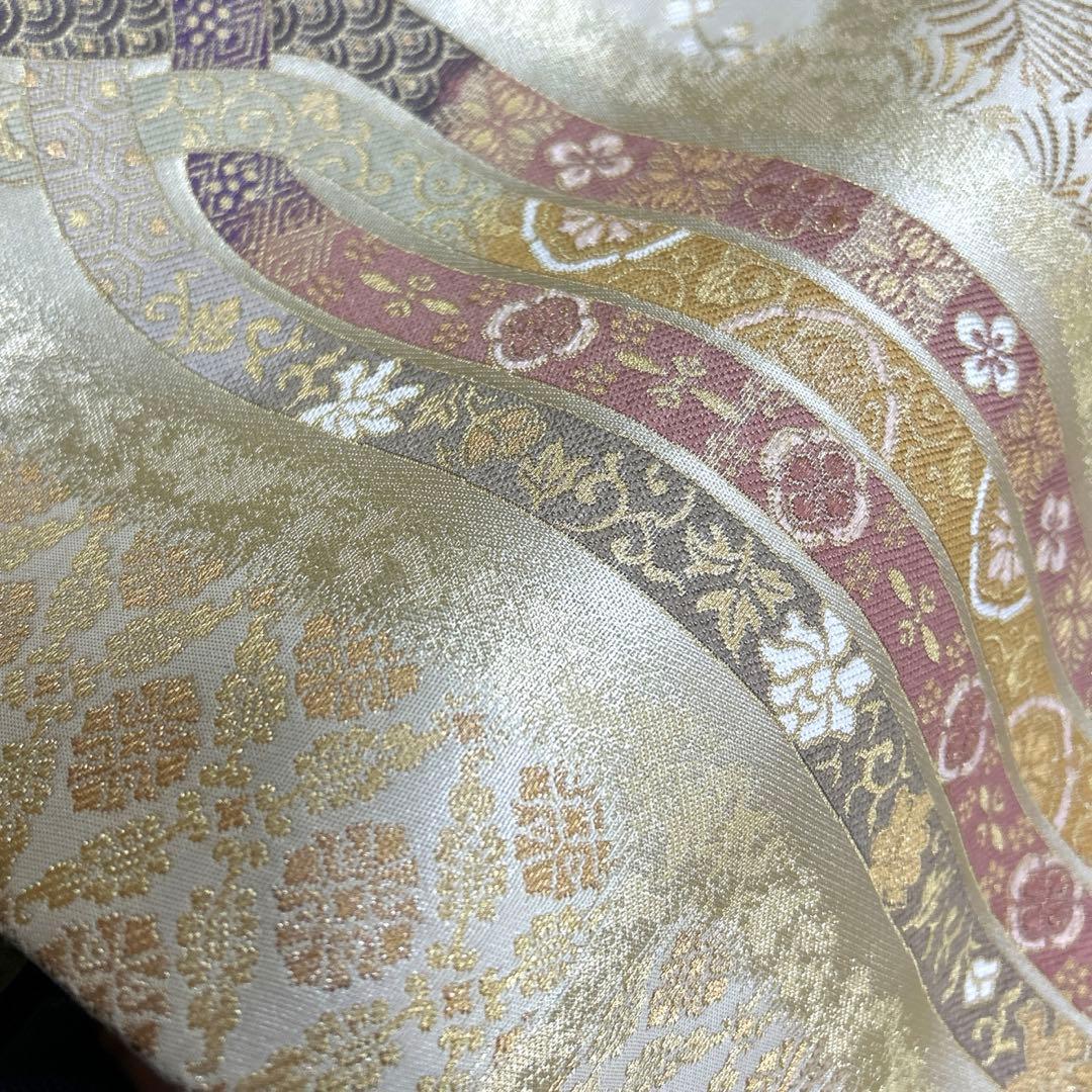 正絹　袋帯　【吉祥菱束ね】