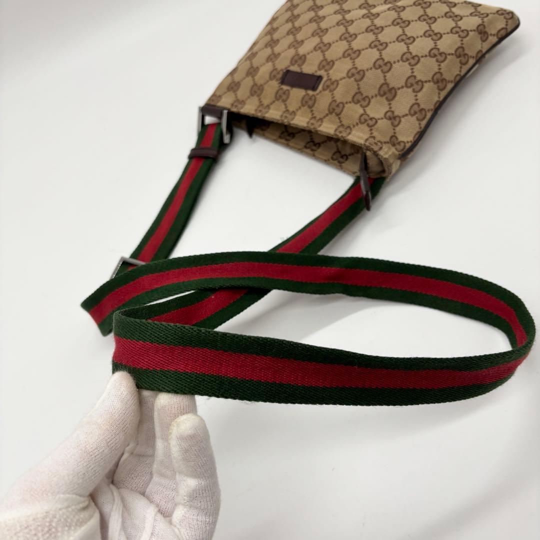 美品 ✨ グッチ シェリーライン ショルダーバッグ サコッシュ GG