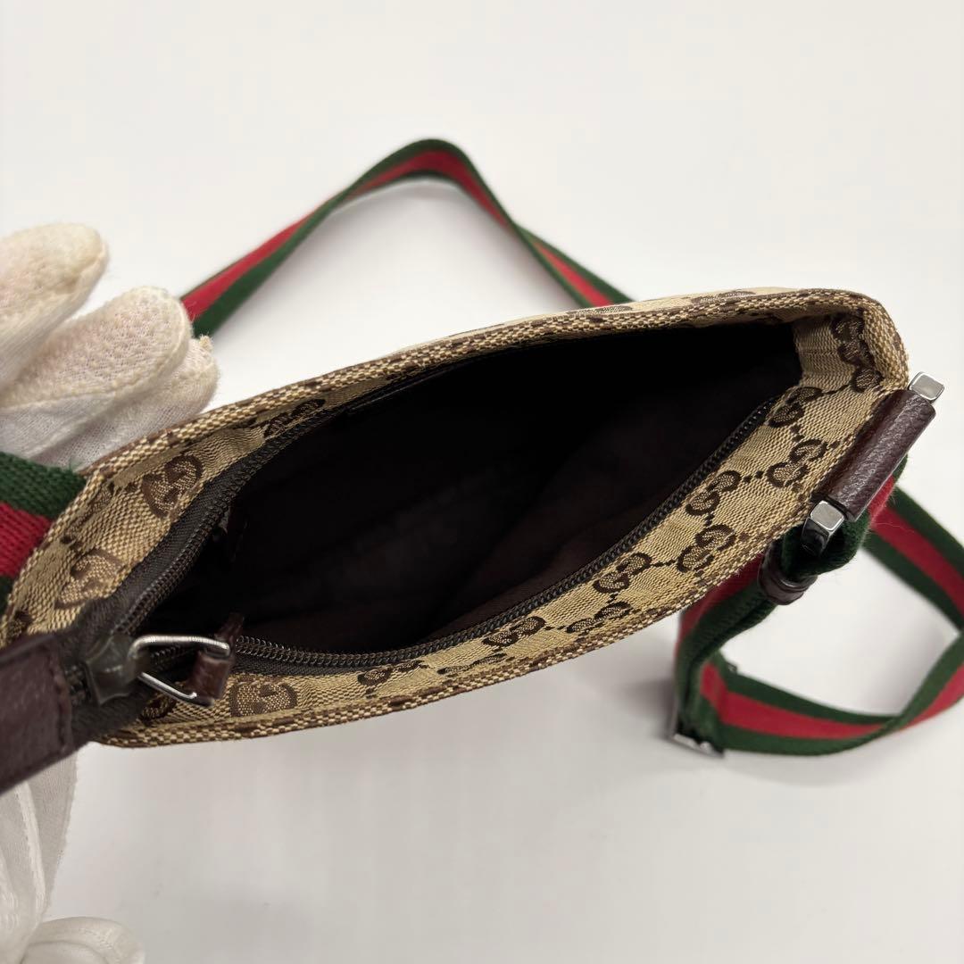 美品 ✨ グッチ シェリーライン ショルダーバッグ サコッシュ GG