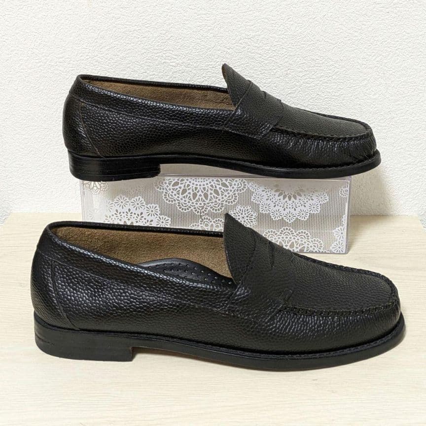 未使用級☆G.H.BASS ジーエイチバス ローファー シボ革 本革 40