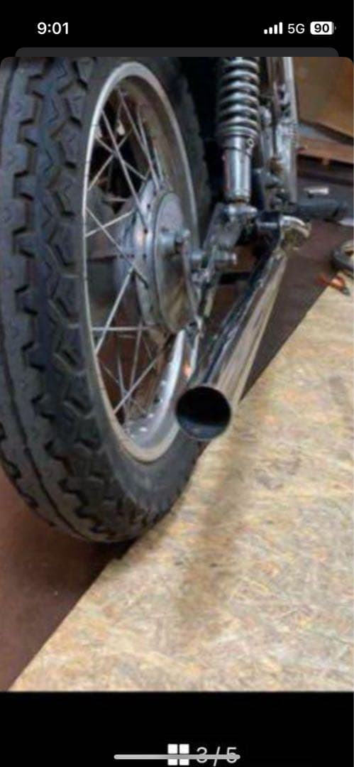 nico、sr400 ストレートマフラー　ステンレス製　磨き400番